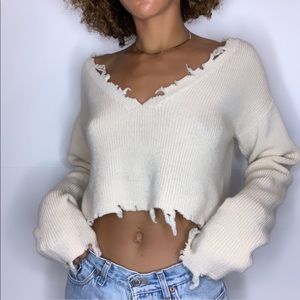 Lovers & Friends V Neck Knit Sweater